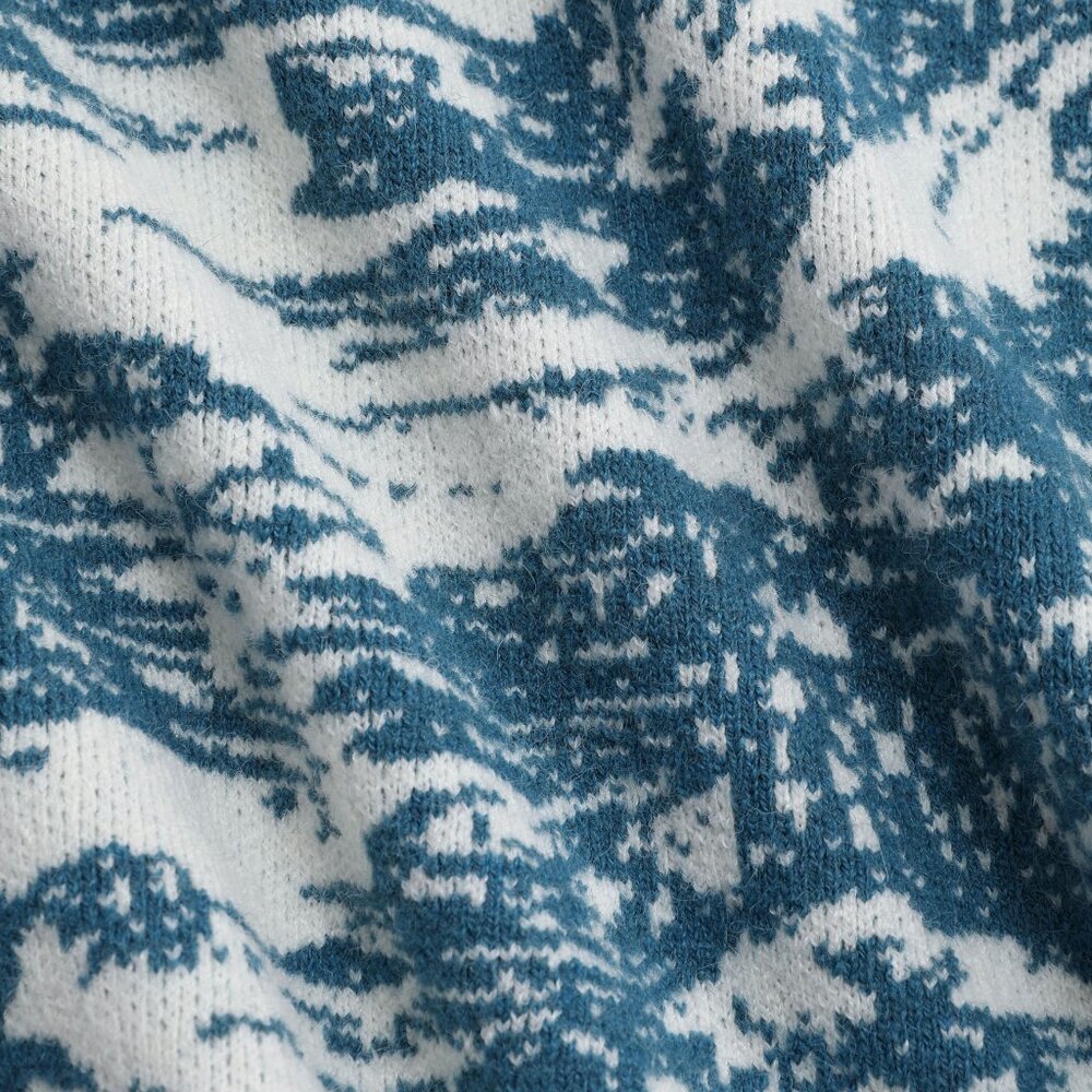 Cider Chinoserie blue delft landscape Sweater XL (US 10/12) NWT - Picture 3 of 5